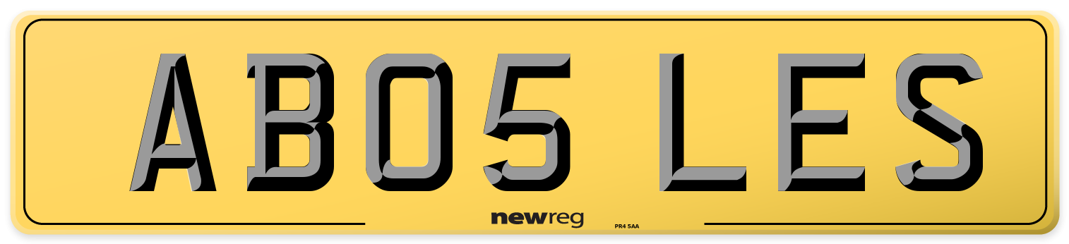 AB05 LES Rear Number Plate