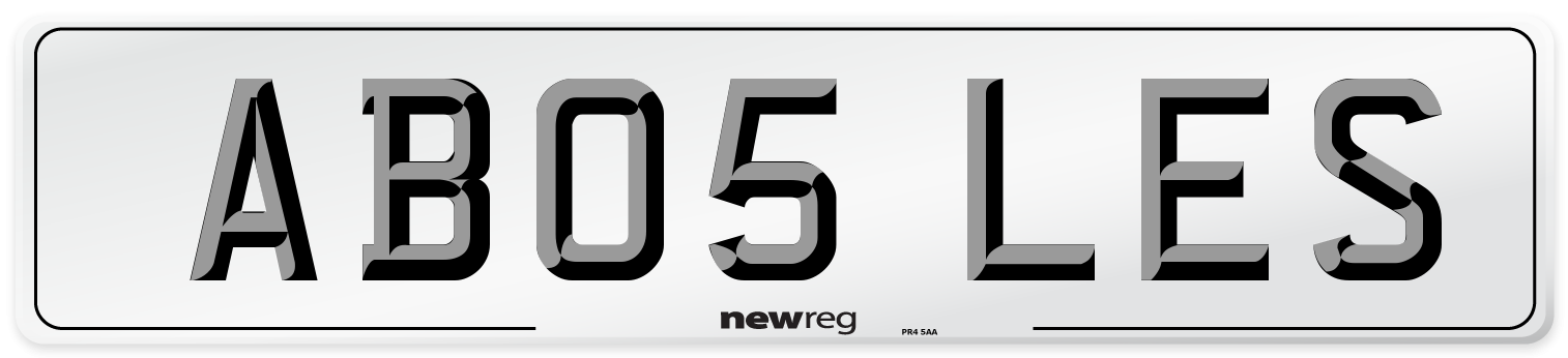 AB05 LES Front Number Plate