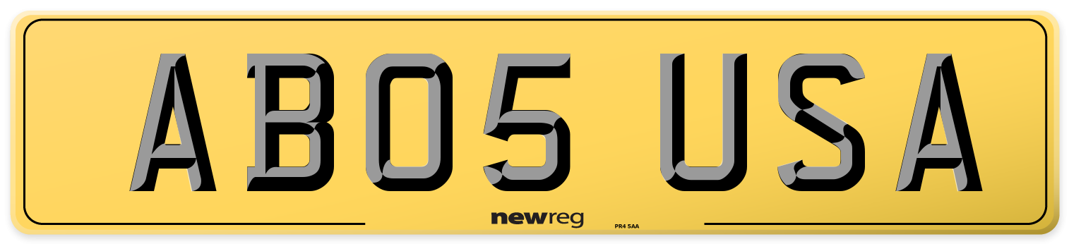 AB05 USA Rear Number Plate