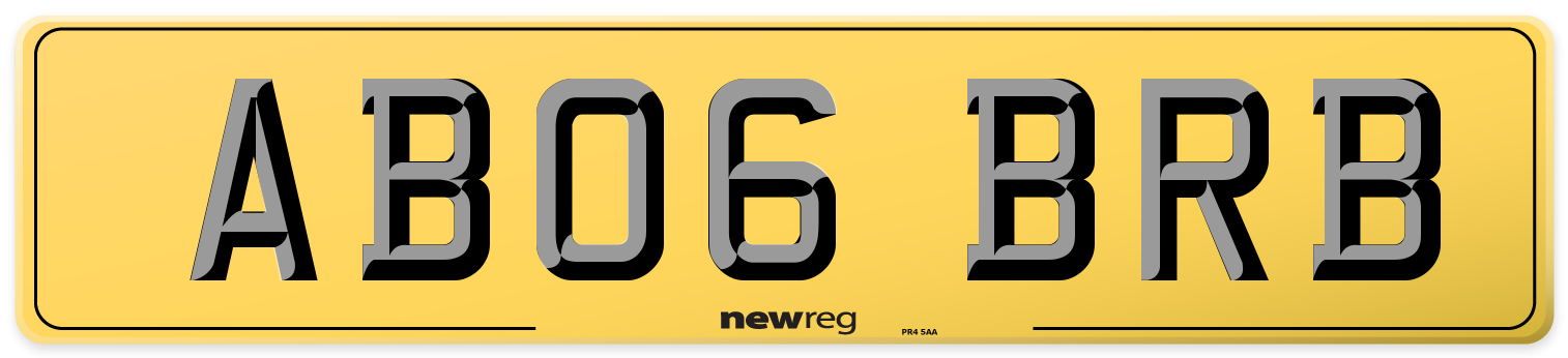 AB06 BRB Rear Number Plate