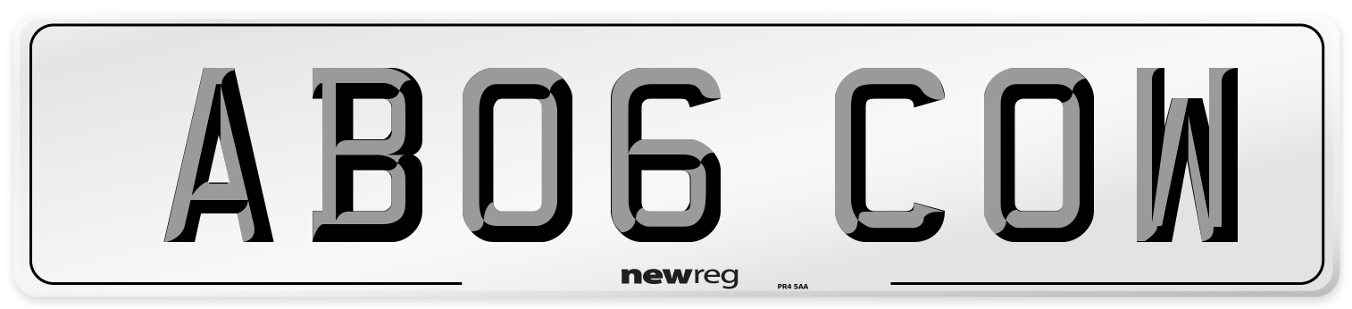 AB06 COW Front Number Plate