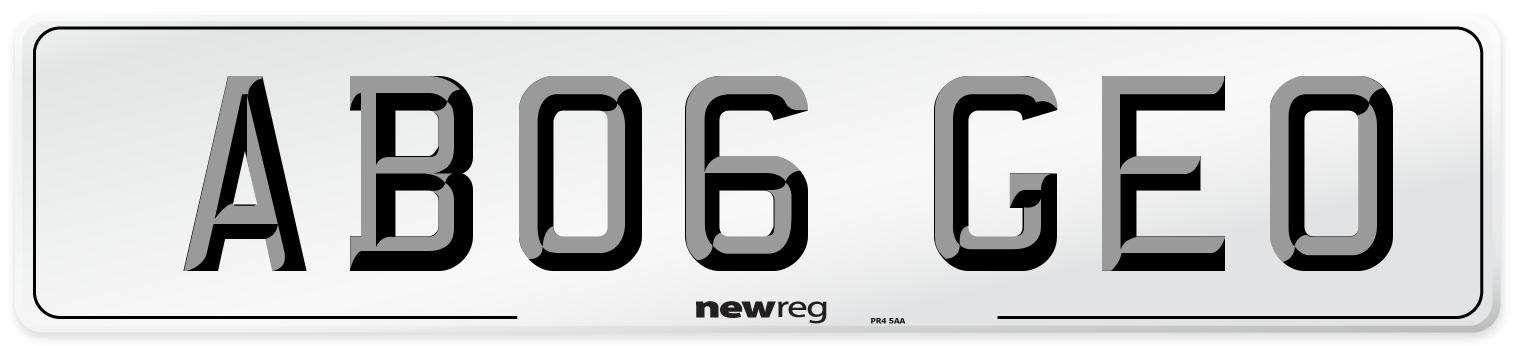 AB06 GEO Front Number Plate