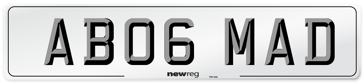 AB06 MAD Front Number Plate