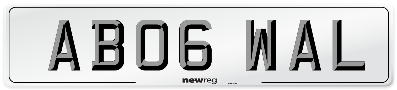 AB06 WAL Front Number Plate