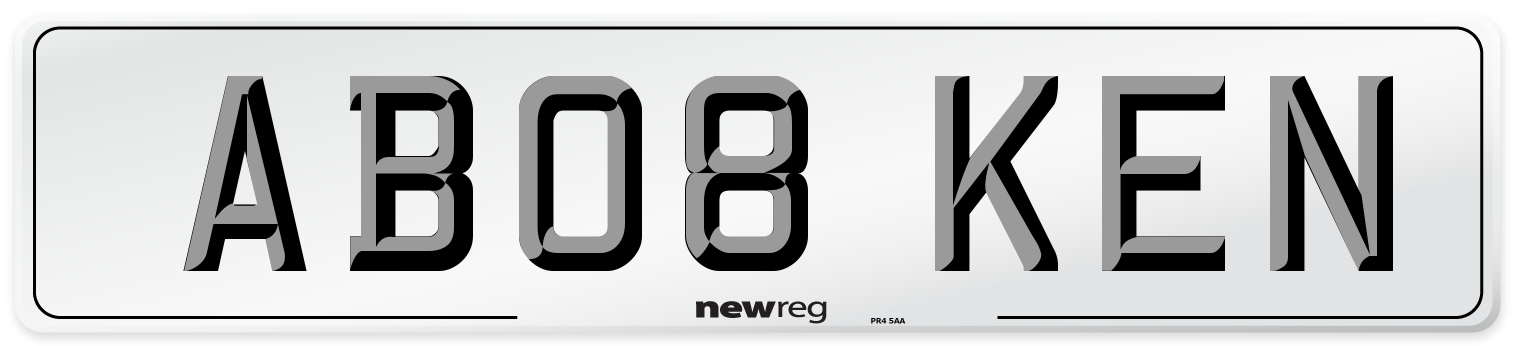 AB08 KEN Front Number Plate