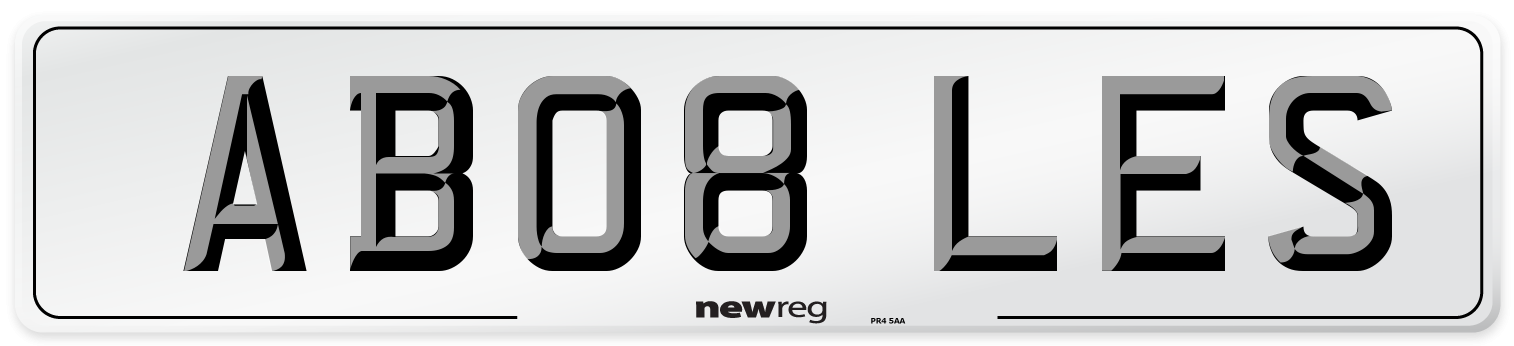 AB08 LES Front Number Plate