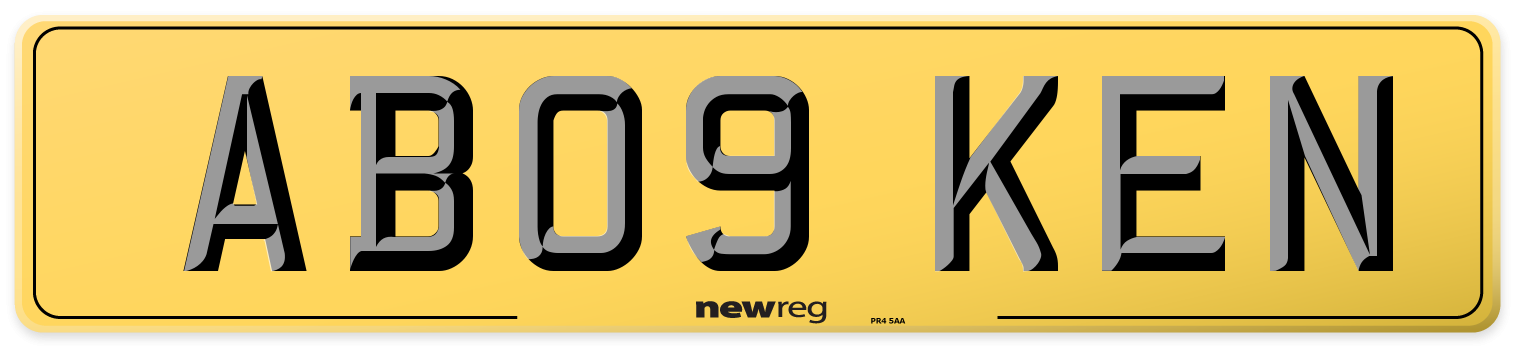 AB09 KEN Rear Number Plate