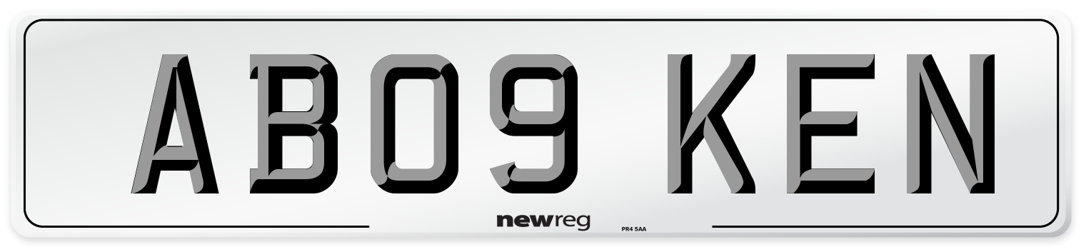 AB09 KEN Front Number Plate