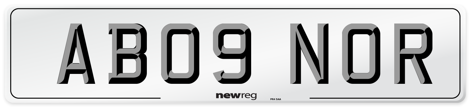 AB09 NOR Front Number Plate