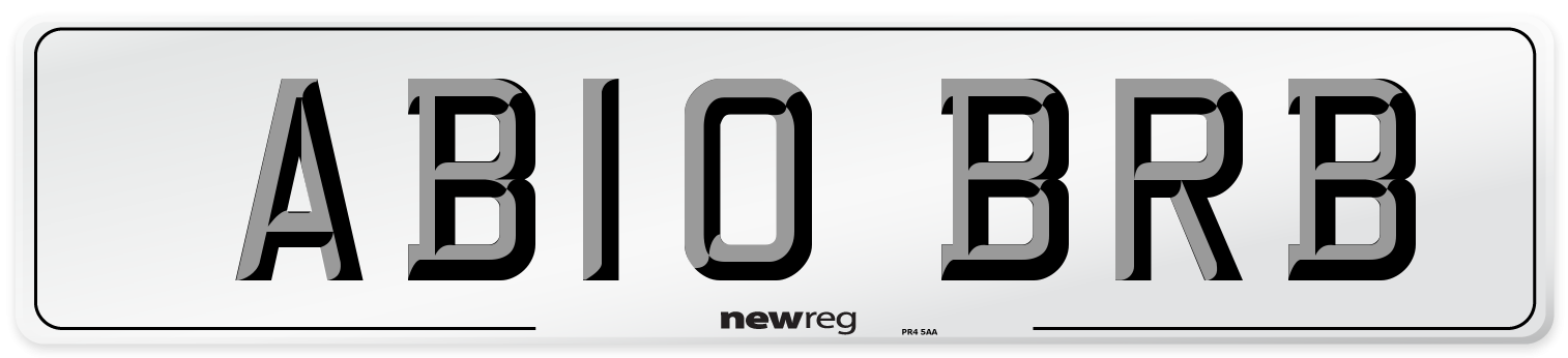 AB10 BRB Front Number Plate