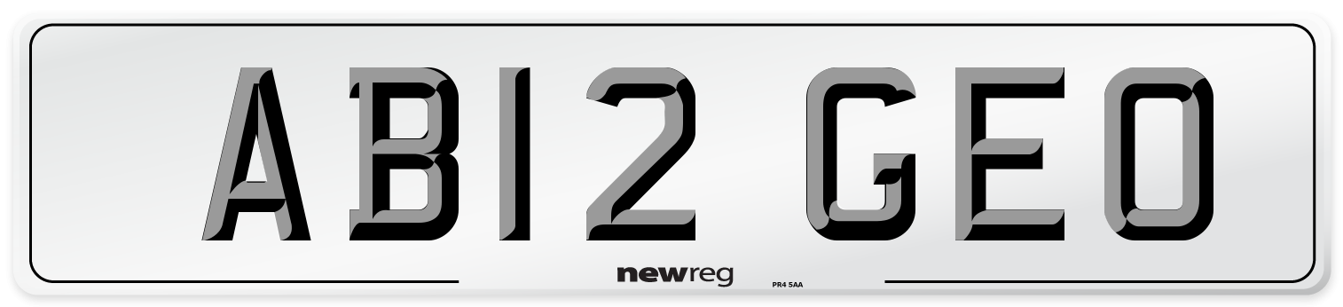 AB12 GEO Front Number Plate