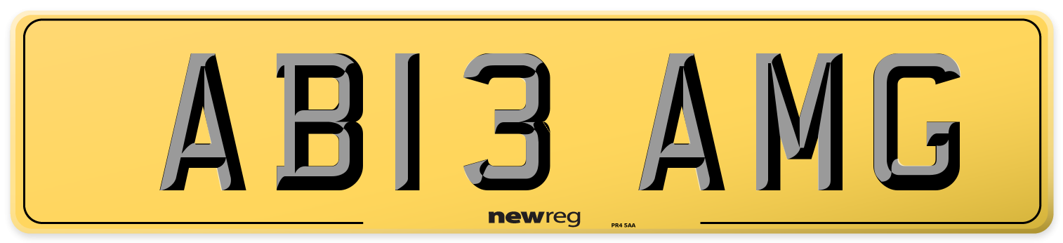 AB13 AMG Rear Number Plate
