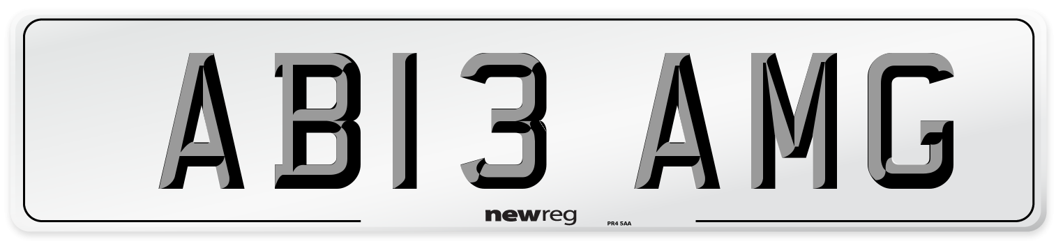 AB13 AMG Front Number Plate