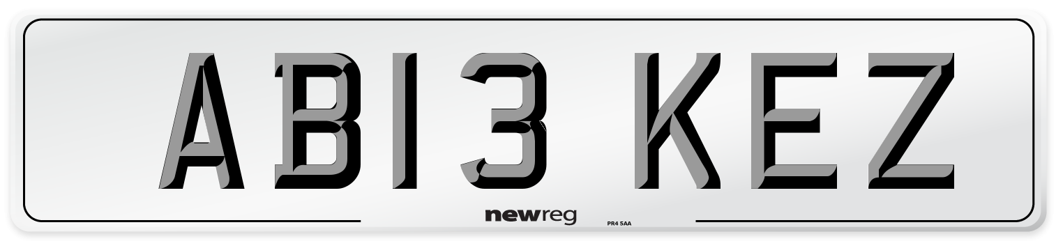 AB13 KEZ Front Number Plate