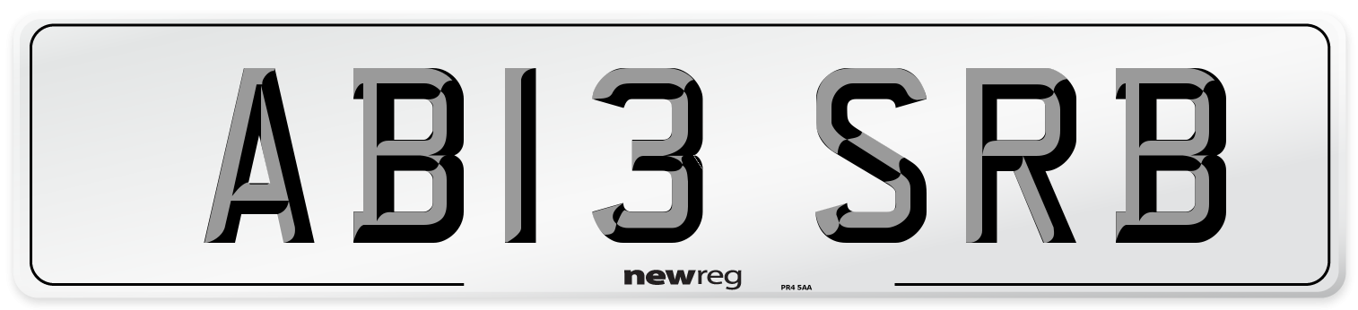 AB13 SRB Front Number Plate