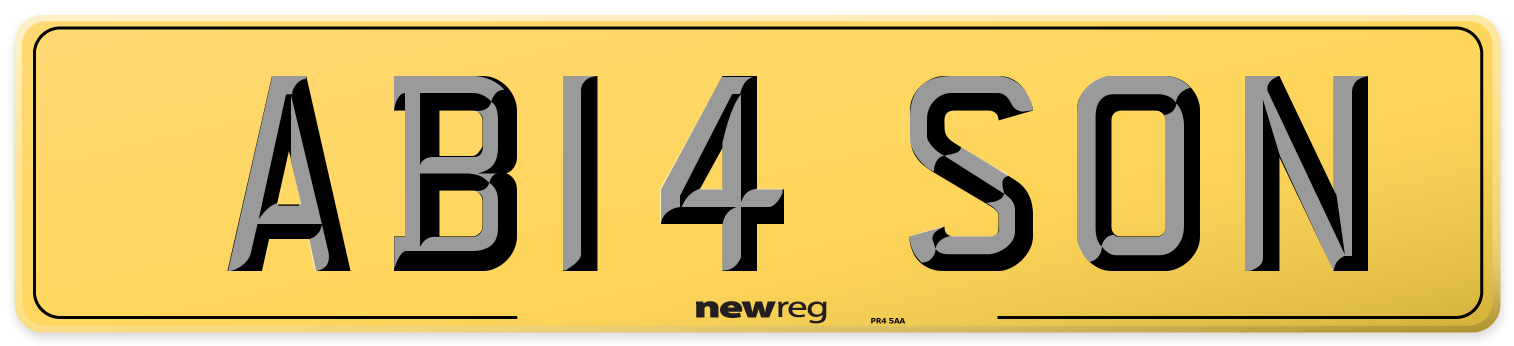 AB14 SON Rear Number Plate