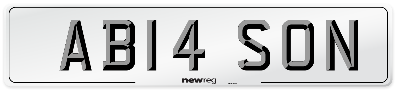 AB14 SON Front Number Plate