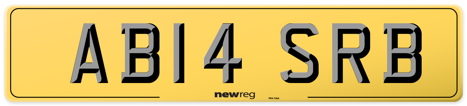 AB14 SRB Rear Number Plate