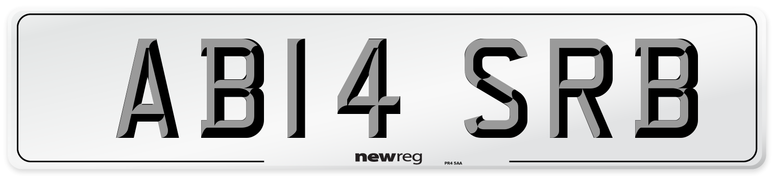 AB14 SRB Front Number Plate