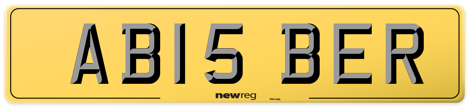AB15 BER Rear Number Plate
