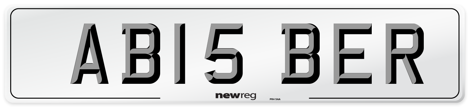 AB15 BER Front Number Plate