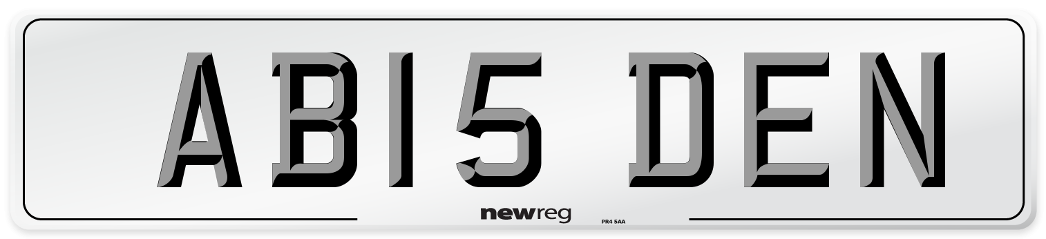 AB15 DEN Front Number Plate