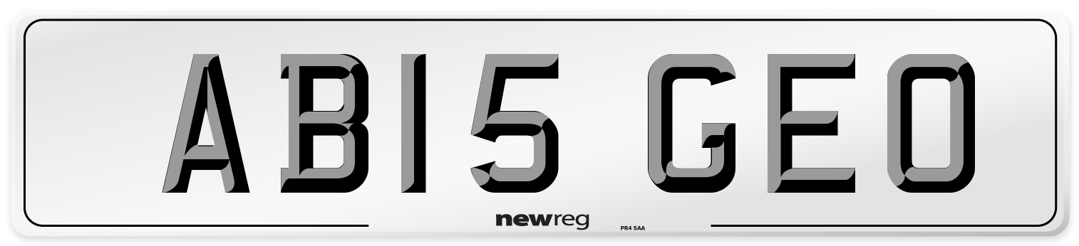 AB15 GEO Front Number Plate