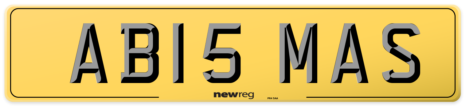 AB15 MAS Rear Number Plate