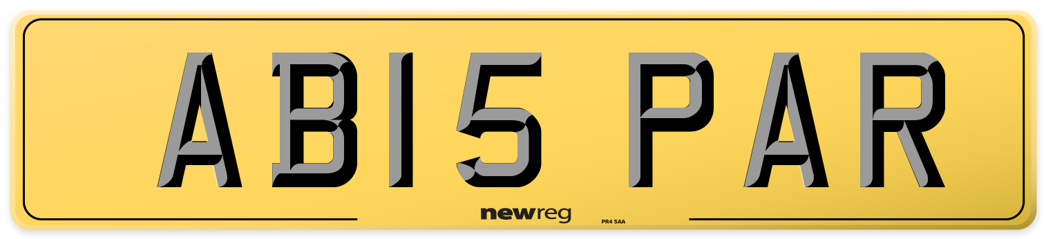 AB15 PAR Rear Number Plate