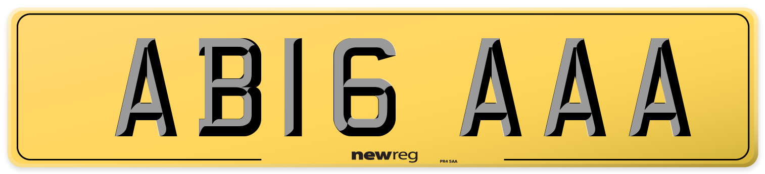AB16 AAA Rear Number Plate
