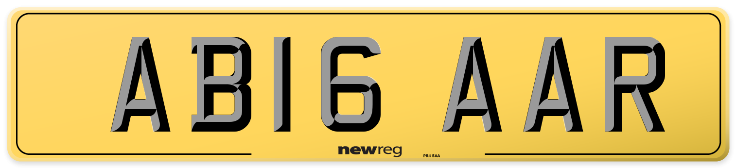 AB16 AAR Rear Number Plate