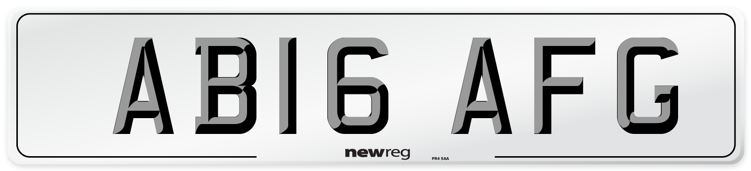 AB16 AFG Front Number Plate