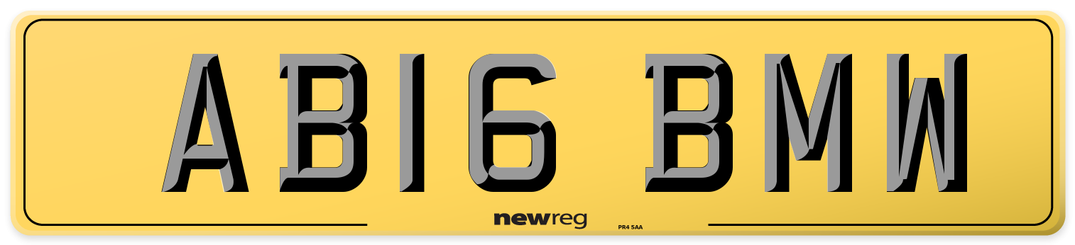 AB16 BMW Rear Number Plate