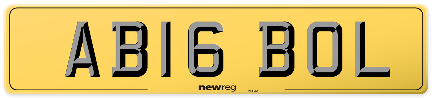 AB16 BOL Rear Number Plate