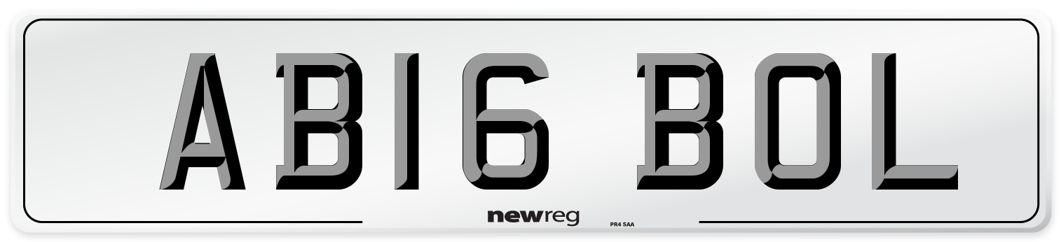 AB16 BOL Front Number Plate