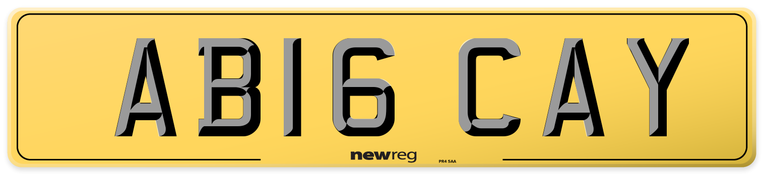 AB16 CAY Rear Number Plate