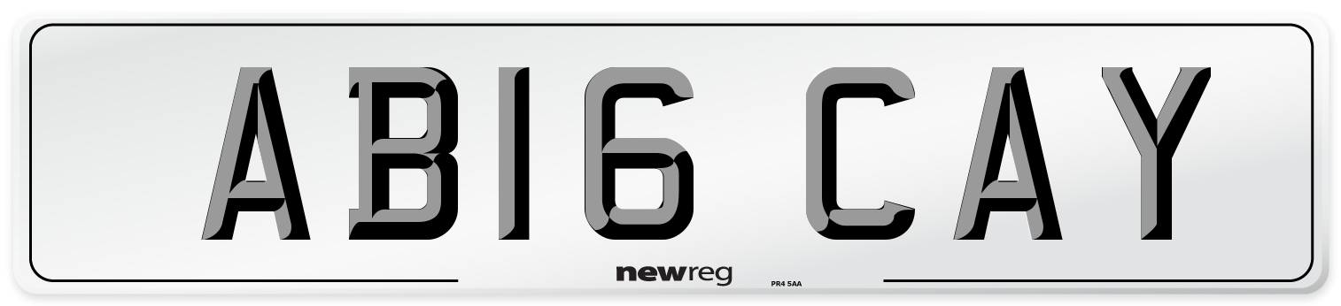 AB16 CAY Front Number Plate