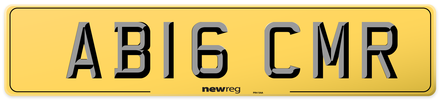 AB16 CMR Rear Number Plate