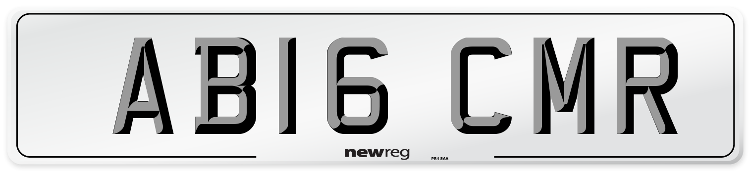 AB16 CMR Front Number Plate