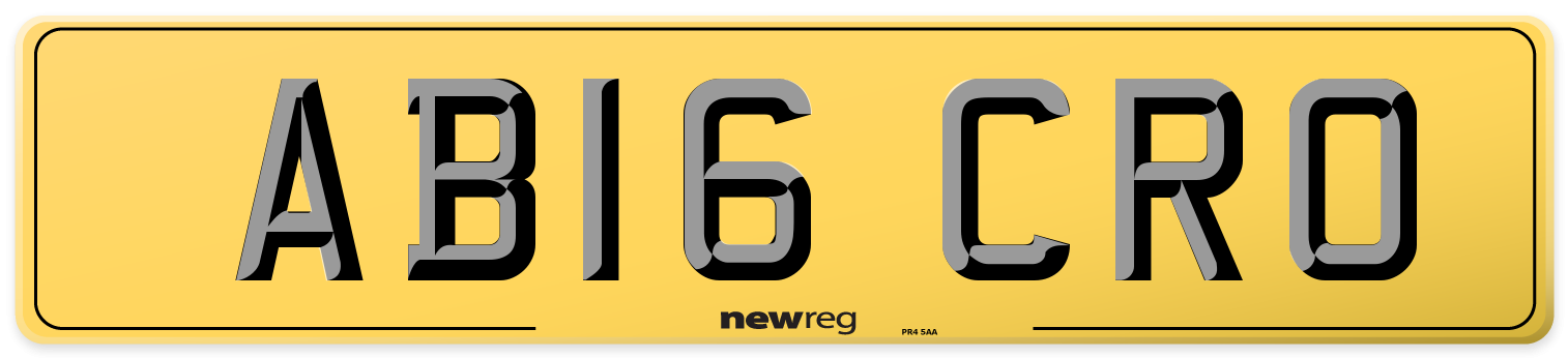 AB16 CRO Rear Number Plate