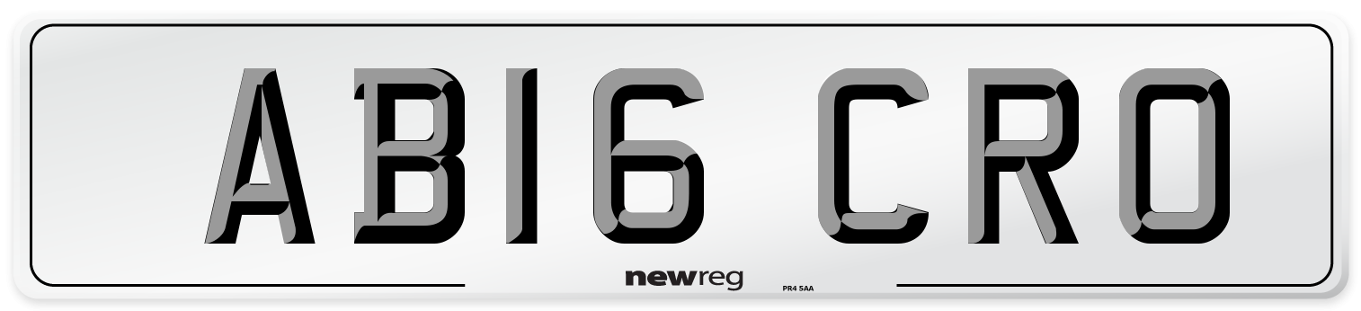 AB16 CRO Front Number Plate