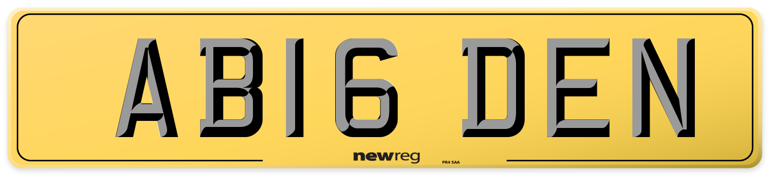 AB16 DEN Rear Number Plate
