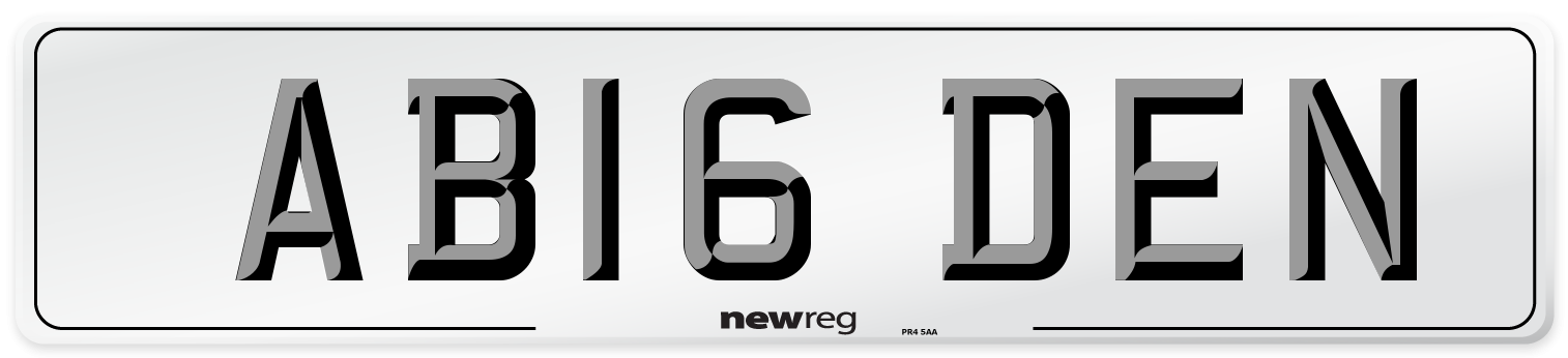 AB16 DEN Front Number Plate