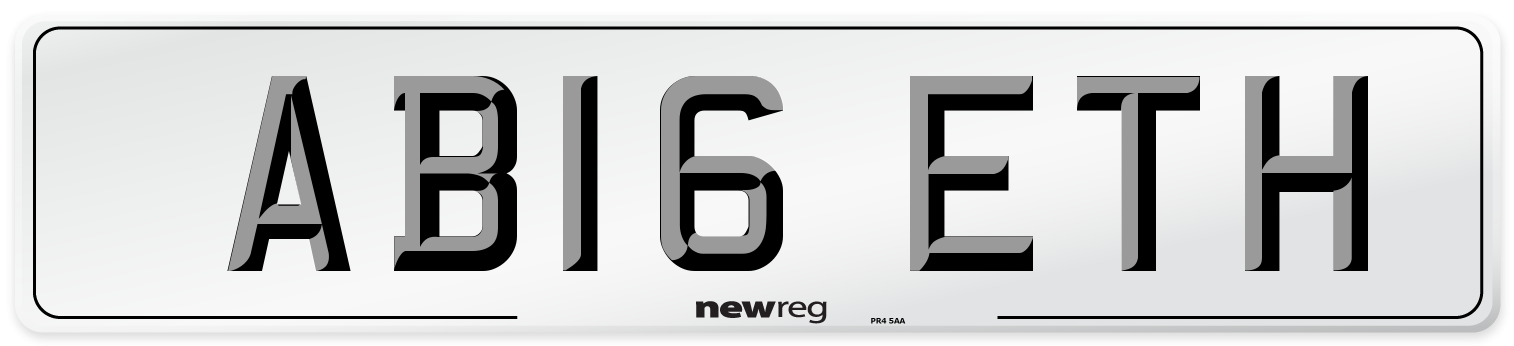 AB16 ETH Front Number Plate