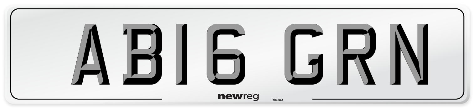 AB16 GRN Front Number Plate
