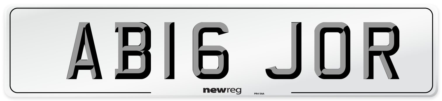 AB16 JOR Front Number Plate