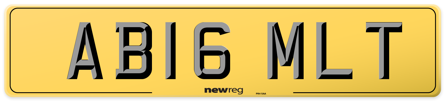 AB16 MLT Rear Number Plate