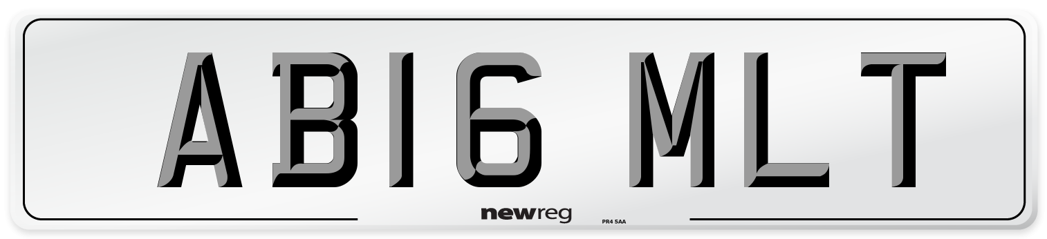 AB16 MLT Front Number Plate