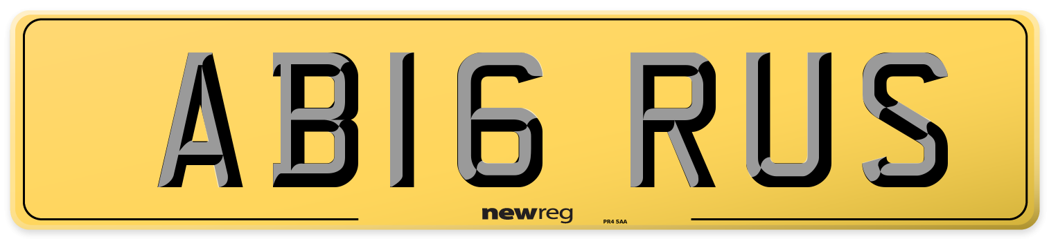 AB16 RUS Rear Number Plate