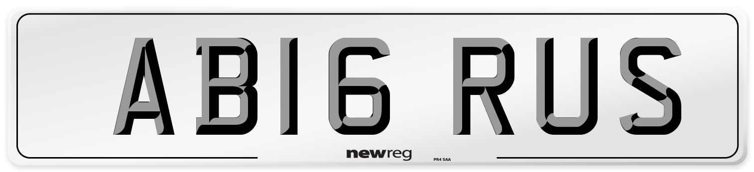AB16 RUS Front Number Plate